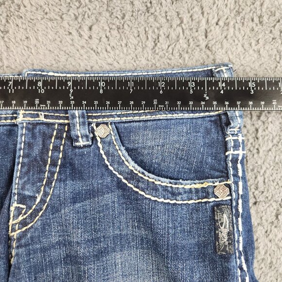 Silver Jeans Women's 26 Suki Low Rise Ankle Crop Thick Stitch Stretch Blue Denim - Picture 5 of 12